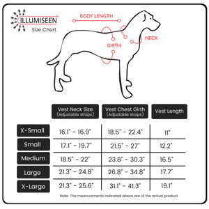 LED Dog Vest 2.0 - 8 Bright LED Colors in One Vest